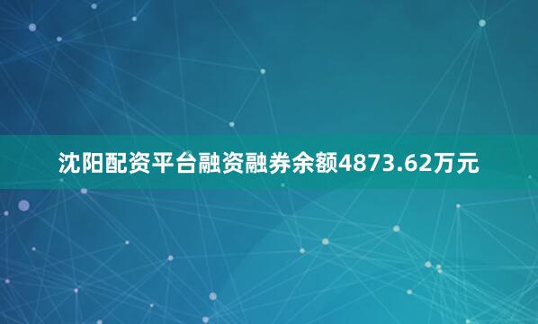沈阳配资平台融资融券余额4873.62万元